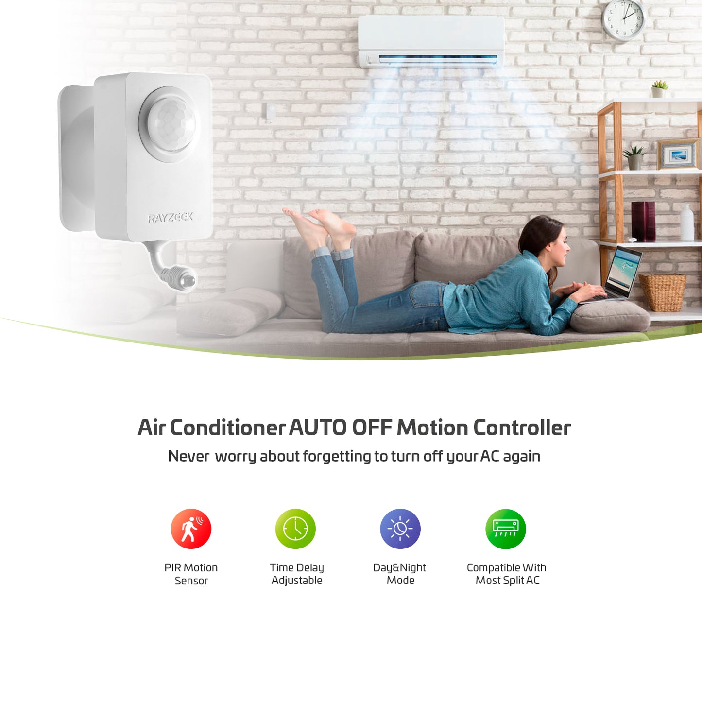 Rayzeek RZ050-DS Air Conditioner Motion Sensor Controller Kit with Door Sensor