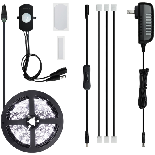 Motion sensor strip light cool white US - cool white US kit contents