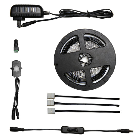 Rayzeek 可调光 PIR 动作传感器 LED 灯带，带美国适配器，6米暖白光