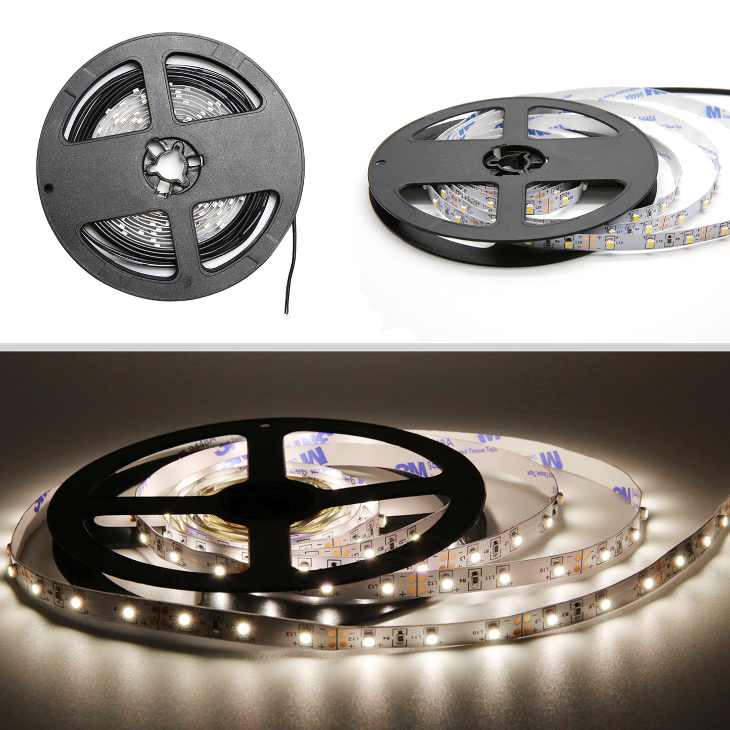 Rayzeek Dimmable PIR Motion Sensor LED Strip Lighting with US Adapter, 6M Warm White